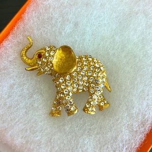 Signed vintage brooch- elephant